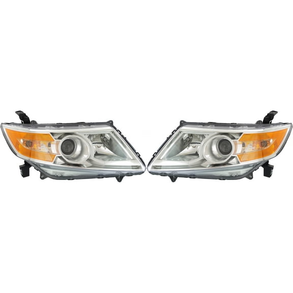 For Honda Odyssey Headlight Assembly 2011 2012 2013 Pair Driver and Passenger Side | CAPA | HO2502142C