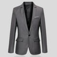 thumbnail image 6 of Fashion Men Solid Color Long Sleeve Lapel Slim Fit Blazer Suit Coat Outwear, 6 of 7