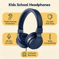 thumbnail image 7 of Pedoxline Kids Headphones 2 Pack for Boys Girls, Wired over Ear Headphones for School with Microphone, Foldable Stereo Wired Toddler Earphones 3.5mm Jack for School /PC/Mac/Tablet (Pink+Blue), 7 of 7