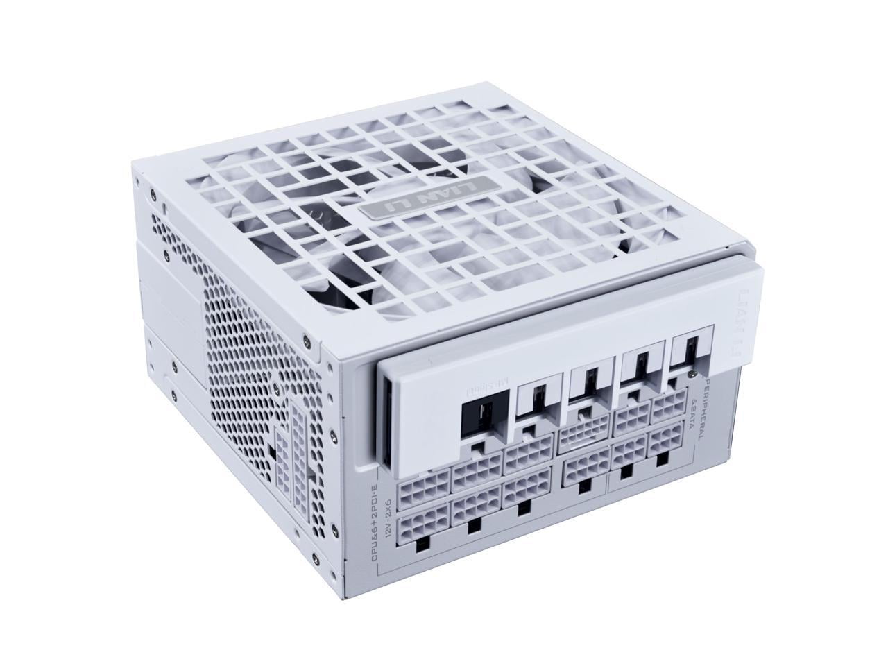 Lian Li RS 1200W Rotational Shift Fully Modular ATX Power Supply (W/ USB Fan Hub) 90° AC Inlet, Cybenetics Platinum, 80+ Gold, ATX 3.1, PCIe 5.1, 12V-2×6 Cable, 10 Year Warranty, White (RS1200G.WH)