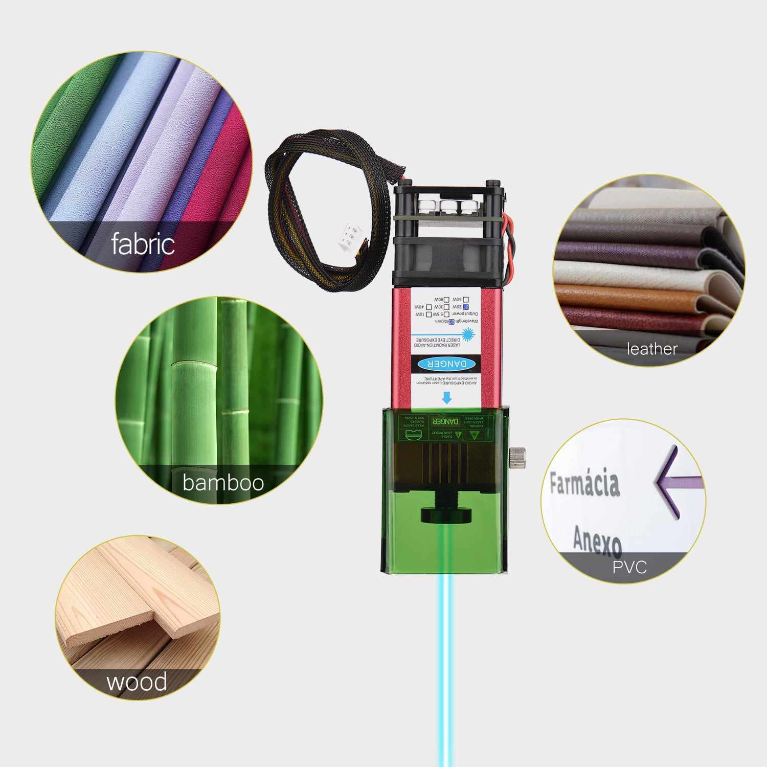 Engraving Module,Cover Adjustable 450nm 20w Speed Cutter Printer Router Router Diy With Cover Leather Fabric 20w Cover Printer Router Craft Wood Adjustable Head Wood Leather