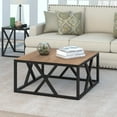 thumbnail image 5 of Evelyn&Zoe Jedrek 35" Wide Square Coffee Table, Blackened Bronze/Rustic Oak, 5 of 8