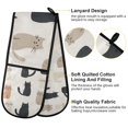 thumbnail image 2 of Yayeee Double Oven Mitt Kitchen Heat Resistant Baking 35" x7" Quilted Glove, Cute Cartoon Cats, 2 of 6