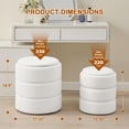 thumbnail image 3 of Juego de almacenamiento redondo Oakvivo, 2 unidades, de terciopelo blanco, 3 of 9