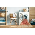 thumbnail image 2 of Ahgly Company Machine Washable Indoor Round Abstract Fire Engine Red Area Rugs, 6' Round, 2 of 7