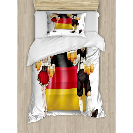 German Twin Size Duvet Cover Set German Flag With Man And Woman