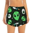 thumbnail image 2 of Honeii Eyeball Monster print a double-layered women's running short, ideal for gym, tennis, and various activities, complete with a practical pocket-Small, 2 of 7