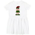 thumbnail image 3 of Inktastic Merry Christmas Elf in Red and Green Plaid Girls Toddler Dress, 3 of 5