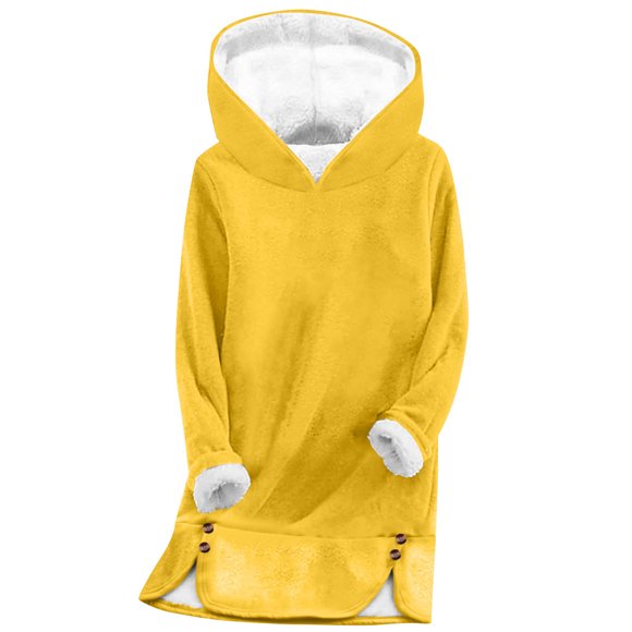 biudgviw Chandails à Capuchon pour Femmes Doublés en Molleton Chaud Chandail en Sherpa Décontracté Confortable à Manches Longues Chandail à Enfiler Hauts Vêtements d'Hiver