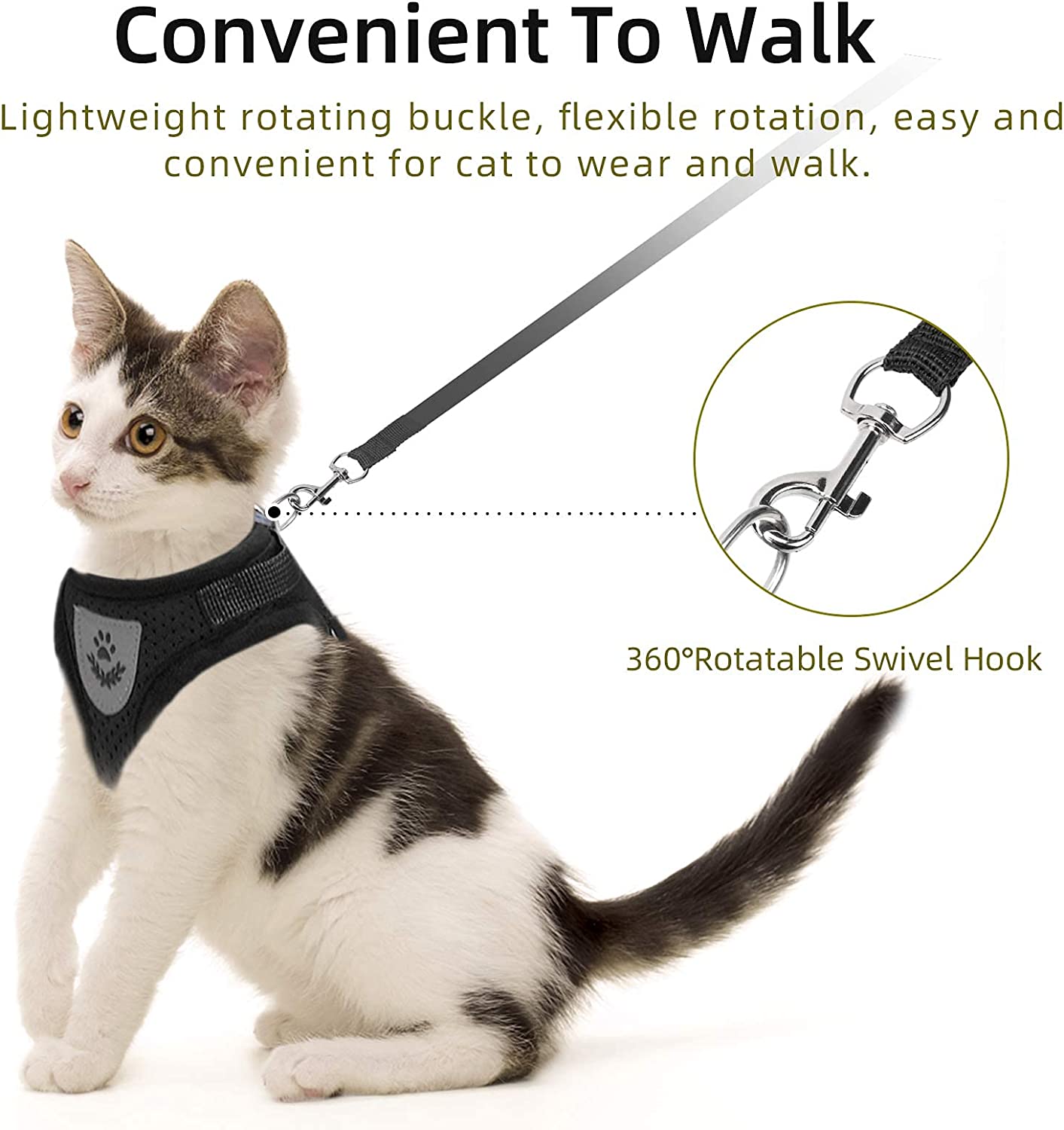 Travel Cat Harness And Leash Set - Adjustable Comfort Fit Mesh Vest Harnesses With Reflective Strap - Snug Fit Harness For Cats, Kitten For Outdoor Walking, Red, Medium (Chest 15-17.3 Inch