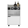 thumbnail image 6 of Sims 35" H Bar Cart with Two Shelves four Wine Cubbies and One Cabinet,White, 6 of 6