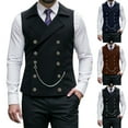 thumbnail image 2 of Men's Stylish Double-Breasted Dress Vest Formal Waistcoat Tuxedo Business Prom Suits Vest, 2 of 8