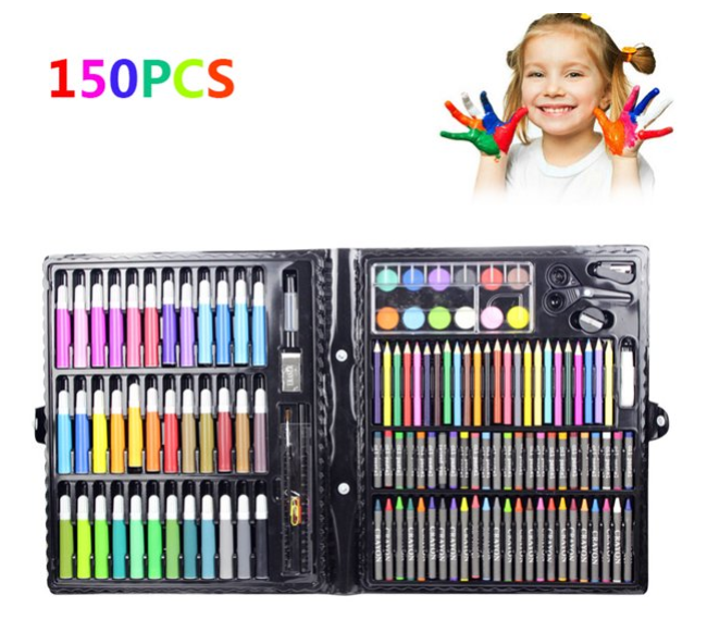 218 PCS Child Painting Set Brush Gift Box Color Pencils Compacts Markers  Crayons Oil Pastels Art Stationery Child Painting Set - AliExpress