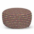 thumbnail image 1 of Geometric Pouf Cover with Zipper, Evil Eye Inspired Circles Vintage Vinyl Shaped Concentric Rounds, Soft Decorative Fabric Unstuffed Case, 30" W X 17.3" L, Multicolor, by Ambesonne, 1 of 5