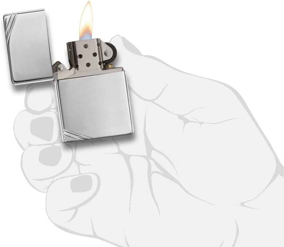 Zippo Personalized Chrome Windproof Lighter Custom Message Engrave (Vintage High Polish #260)