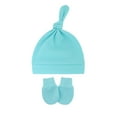 thumbnail image 2 of Holzkary Baby Knot Turban Hats and No Scratch Mittens Newborn Hats Knot Beanie Hats Soft for Infant Baby Girls Boys Caps 0-6 Months Autumn Knotted Infant Old and Cap Soft Hats Girls for Boys Hats Mon, 2 of 2