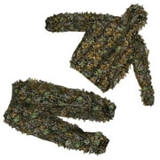 Ghillie Suit, Adult 3D Hunting Suit, 3D Leafy Hooded Camouflage Clothing, Outdoor Woodland, Outfit for Jungle Hunting