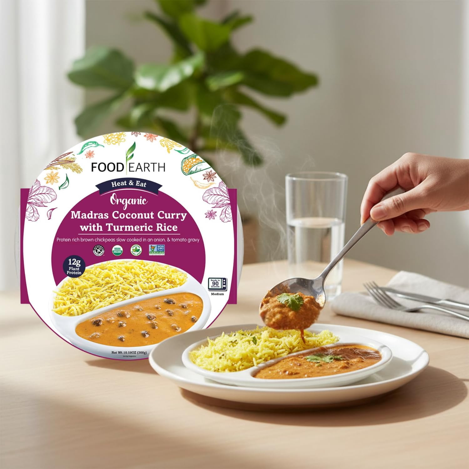 (Pack Of 6) Food Earth Curry Mad Coconut Turmeric Rice 10.58 Oz