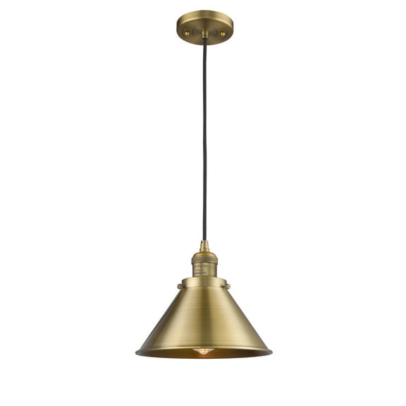 Innovations 201C-BB-M10-BB-LED Traditional One Light Mini Pendant from Franklin Restoration collection in Brass finish,