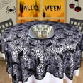 thumbnail image 4 of Eoozwa 3 Packs Halloween Decorations Black Lace Spiderweb Round Tablecloth Table Runner Topper Covers Fireplace Scarf Table Halloween Party Decor 70in, 4 of 8
