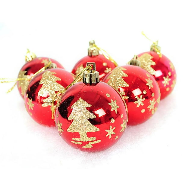 Bolas De Navidad Adornos Bolas Colgantes De Plástico Inastillables Para Decoraciones De Árboles De Navidad 6 Uds Advancent HA044211-02