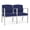 Cobalt, variant on Amherst Steel Reception Waiting 2 Seat Tandem Seating / Silver Steel / Blue