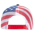 thumbnail image 2 of 6 Panel Low Profile American Flag Patriot USA Mesh Back Trucker Hat, Black/White, 2 of 3