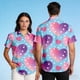 thumbnail image 1 of Ceisia Fashion Unisex Men Women Casual Short Sleeve Gift Printed Turndown Collar Button Shirt, 1 of 7
