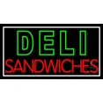 thumbnail image 1 of Double Stroke Deli Sandwiches LED Neon Sign 20 x 37 - inches, Black Square Cut Acrylic Backing, with Dimmer - Bright and Premium built indoor LED Neon Sign for restaurant window and interior decor., 1 of 7