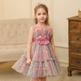 thumbnail image 2 of Cnuiaeg Stylish Summer Princess Mesh Dress for Little Girls with Starry Design,Color Pink,Size 18-24 Months, 2 of 6
