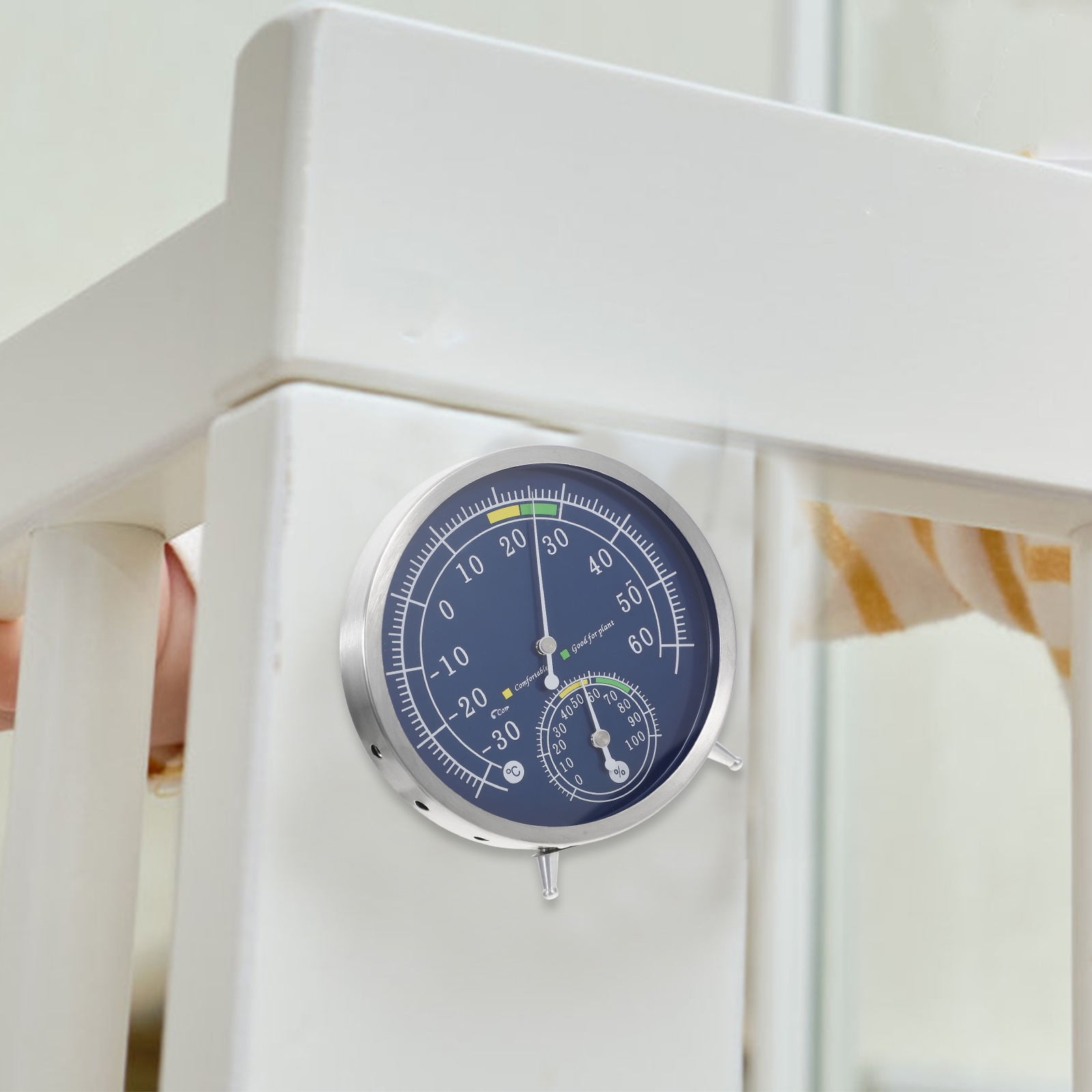 Toyandona Indoor Outdoor Hygrometer Thermometer Stainless Steel Precise Temperature Humidity Gauge