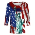 thumbnail image 4 of Gamivast Womens Clothes 4Th of July Outfits for Women,3/4 Sleeve Crew Neck T-Shirt Tunic Tops Blouses, Fashion Print Tee Shirt Independence Day Shirts Red XXXXL Cancel Membership, 4 of 4