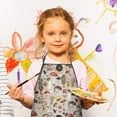 thumbnail image 2 of Brown Mushroom Line Light Pattern Kids Aprons for Girls and Boys,Adjustable Neck Strap Toddler Aprons for Kids Cooking Baking, 2 of 6