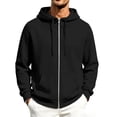 thumbnail image 2 of Mens Zip Up Hoodie Casual Plain Full Zipper Hooded Sweatshirt with Pockets Lightweight Athletic Activewear XL, 2 of 5