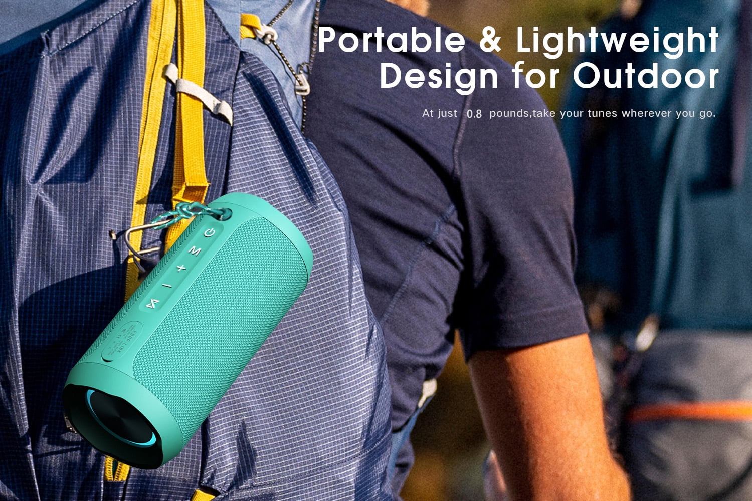 EDUPLINK Bluetooth Portable Speaker, Waterproof, Wireless, 20W, 20H Playtime, Teal, New