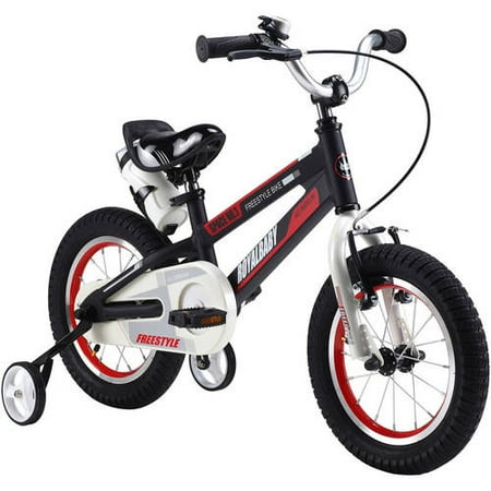 RoyalBaby Space No. 1 Aluminum Kid's Bike with training wheels, for boys or girls, Perfect gift for kids, 18 inch wheels, Black