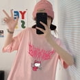 thumbnail image 4 of Hello Kitty nueva camiseta estampada para niñas verano Casual estudiante suelta versátil manga corta camisa de cuello redondo para niños, 4 of 5