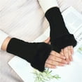 thumbnail image 3 of Kripyery 1 Pair Warm Gloves Breathable Good Thermal Insulation Arm Warmer Fingerless Knitted Long Gloves for Writing, 3 of 8