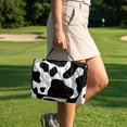 thumbnail image 2 of SEANATIVE Foldable Golf Cart Seat Cover, Easy to Carry, Stain-resistant Portable Golf Cart Towel Blanket for 2-Person Seats, Fit for EZGO TXT/RXV, Club Car DS, Cow Print Black White, 2 of 7