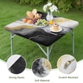 thumbnail image 4 of Black Marble Gold Line Pattern Square Fitted Tablecloth with Elastic Edge,Square Table Cover,Washable Elastic Table Cover for Home Kitchen Party Decor 34"x34", 4 of 6