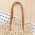 thumbnail image 4 of Bolso de hombro de paja para mujer, bolsa de playa hecha a mano, redonda, grande, ahuecada, Simple y a la moda, 4 of 5