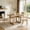 Natural, variant on Leovanni Modern 48" 5-Piece Solid Wood Dining Table Set with 4 Upholstered Chairs, Rectangular Kitchen & Dining Room Set, Natural