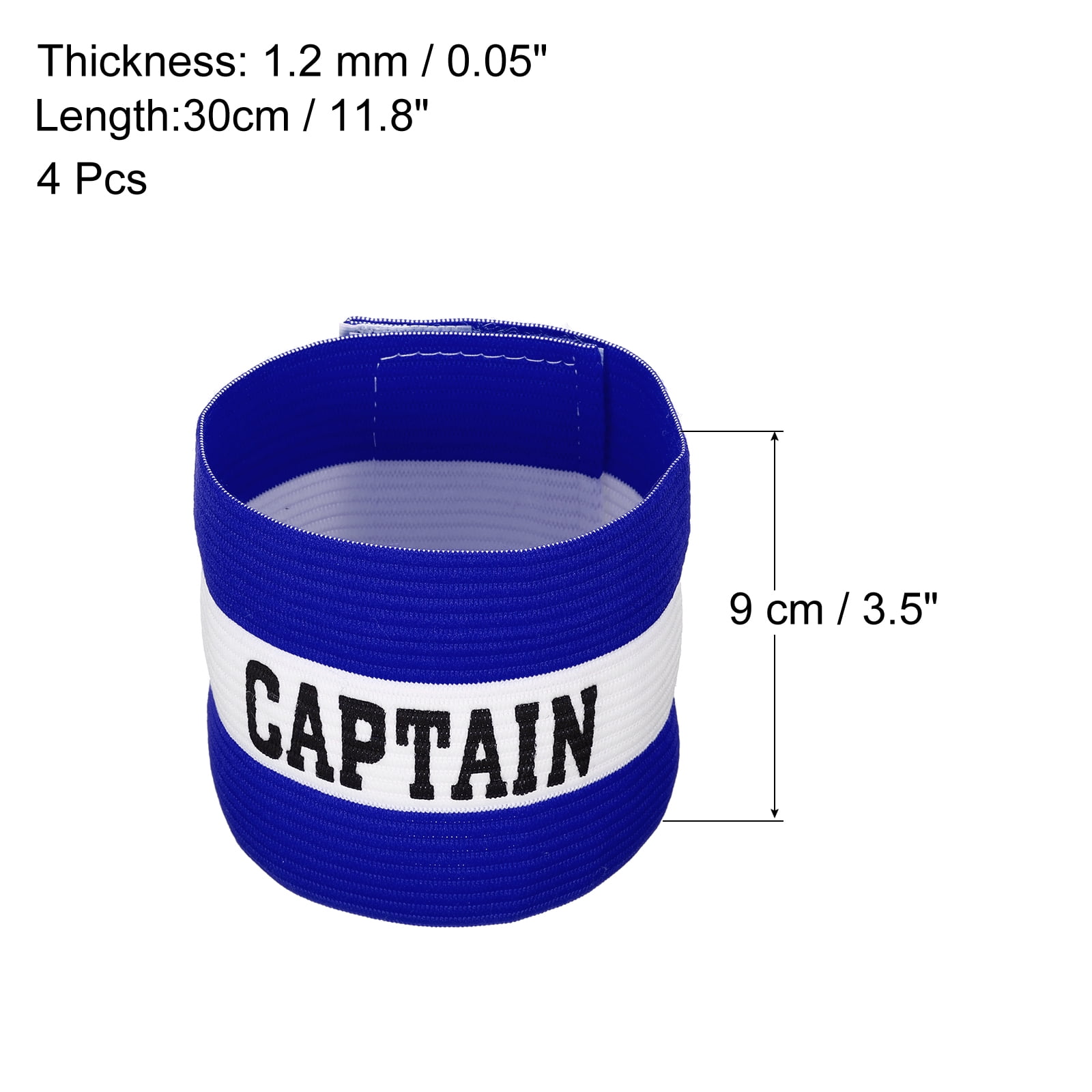 Unique Bargains Elastic Captain's Armband Soccer Training Arm Band 4 Pack Blue