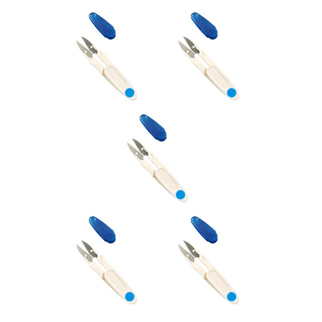 Moyic Tijeras de coser en forma de U, portátiles, DIY, creativas, para el hogar, multifuncionales, tijeras multicolores, tijeras de hilo, Azul 5piezas
