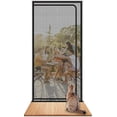 thumbnail image 1 of Reinforced Cat Screen Door Heavy Duty Pet-Proof Screen with Zipper White Prevents Pets from Running Out, 1 of 5