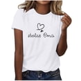 thumbnail image 2 of Mother's Day Summer Clothes Womens Clothes Short Sleeve Tee Mom/Mama Letter Printed Casual Base T Shirts Loose Fit (S, White 12), 2 of 4