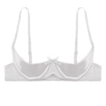 thumbnail image 3 of zdhoor Women's Satin Balconette Bra Demi Half Cup Push Up Underwire Bra Lingerie Shelf Bra Tops White XXL, 3 of 5