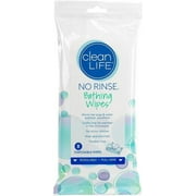 CleanLife No Rinse Bathing Wipes, Alcohol-free, 8 x 8 in, Scented, 8 Wipes per Soft Pack, 1 Count