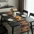 thumbnail image 2 of Rustic Wooden Door Table Runner 72 Inches Long, Brown Black Farmhouse Country Vintage Kitchen Coffee Dining Table Decoration for Home Party Birthday Wedding Home Decor 18x72 Inches, 2 of 8