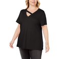 thumbnail image 3 of INC International Concepts T-Shirts à Col Rond Femme, Noir, 0X Plus, 3 of 3